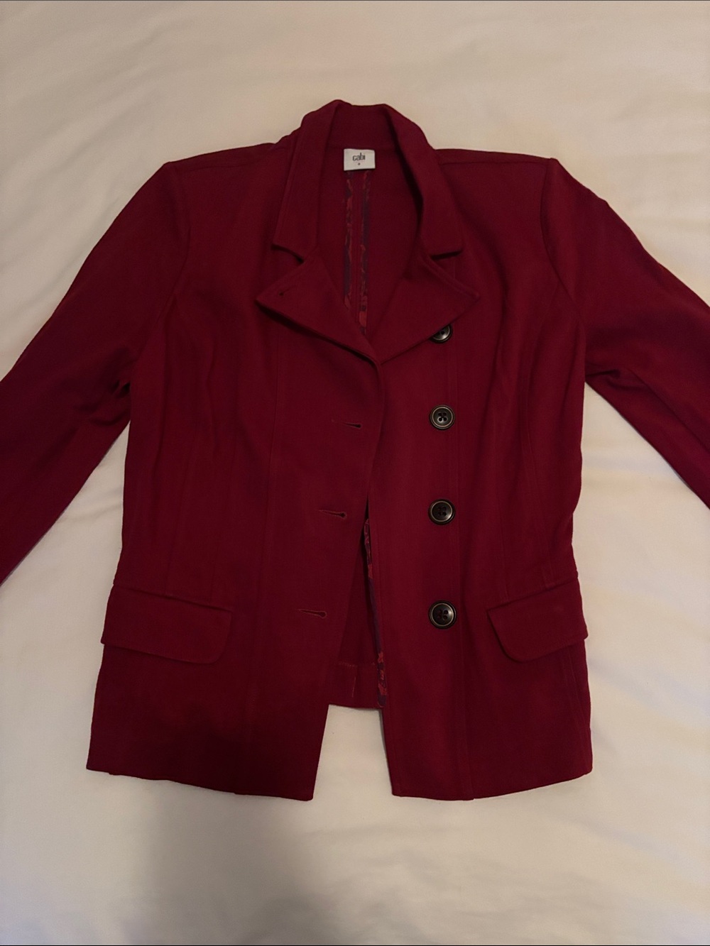 CAbi Women's Deep Burgundy Notch-Collar Blazer